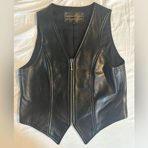 Vintage Edward Billy Italian Leather Zip Vest